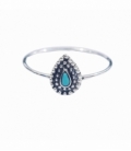 Bague Argent Goutte Turquoise