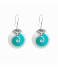 Boucle d'Oreille Argent Spirale Turquoise Ø21mm Prix Paire