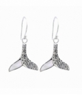 Boucle d'oreille Argent Queue Baleine Nacre. Prix Paire