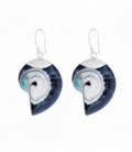 Boucle d'oreille Argent Nautilus Noire 27mm Prix Paire