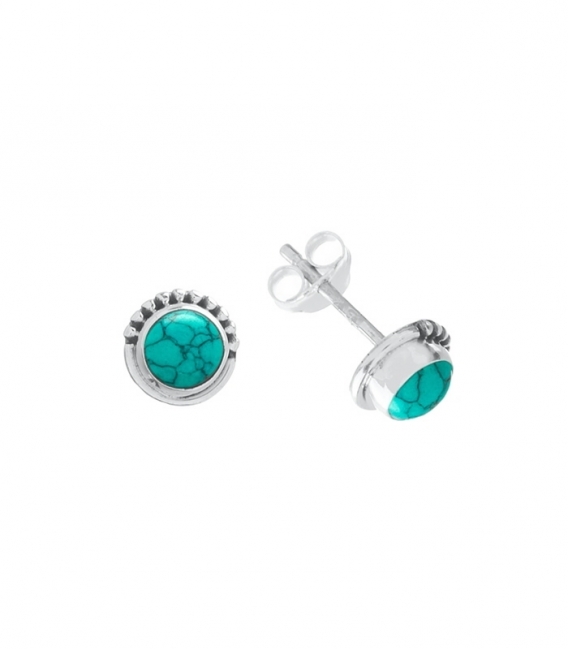 Boucles d'oreilles Argent Pierre 7mm. Prix paire