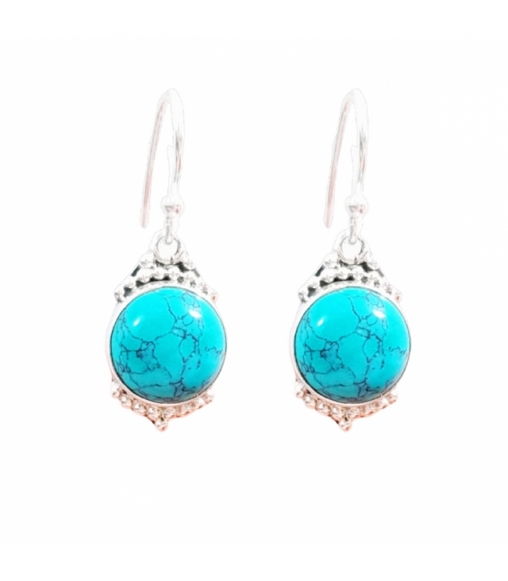 Boucle d'oreille Argent Minérale Filigrane 15.5mm Prix Paire