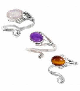 Anillo Plata Piedra Ajustable