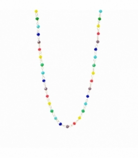 Tour de Cou Argent en Pierre Colorée 37+3cm Recouvert