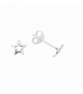 Pendiente Plata Estrella Calada. Precio Par