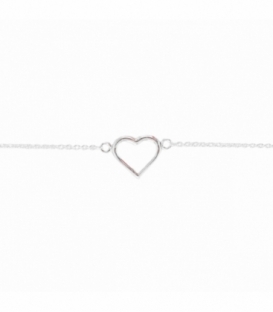Bracelet Argent Coeur 16+3cm
