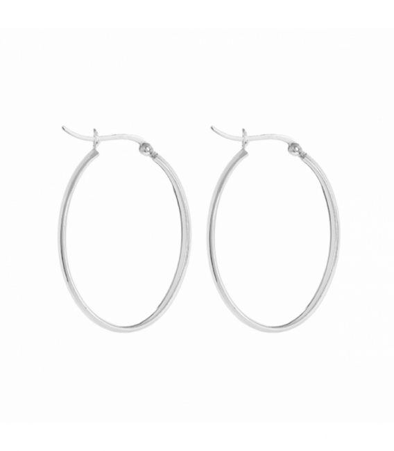 Aro Plata Ovalado Grosor 5 X 2mm Precio par