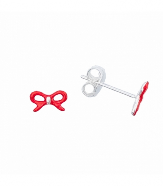 Pendiente Plata Corazon Rojo Precio Par