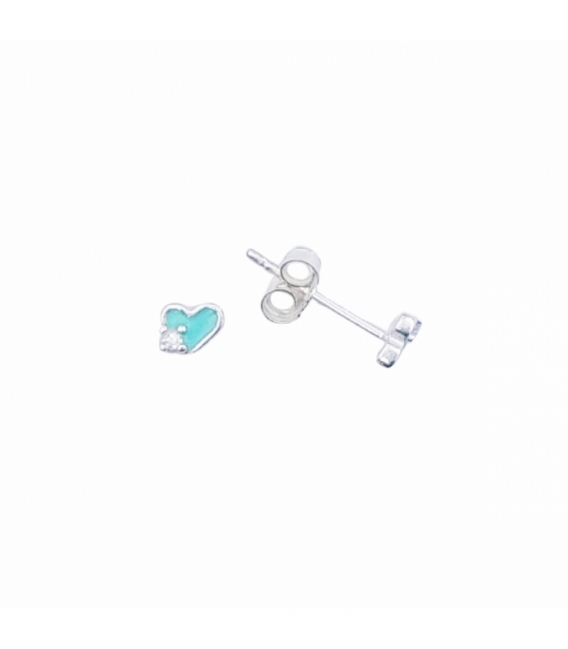 Boucle d'oreille Argent Coeur Zirconium Prix Paire