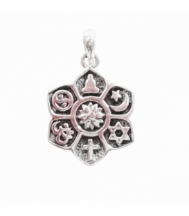 Colgante Plata Seis Religiones 20mm