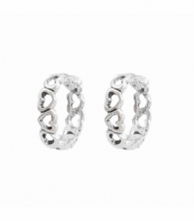 Aro Plata Corazones Cierre Bisagra Ø13mm Precio Par