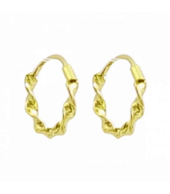 Aro Plata Trenzado Grosor 1.5mm Baño de oro
