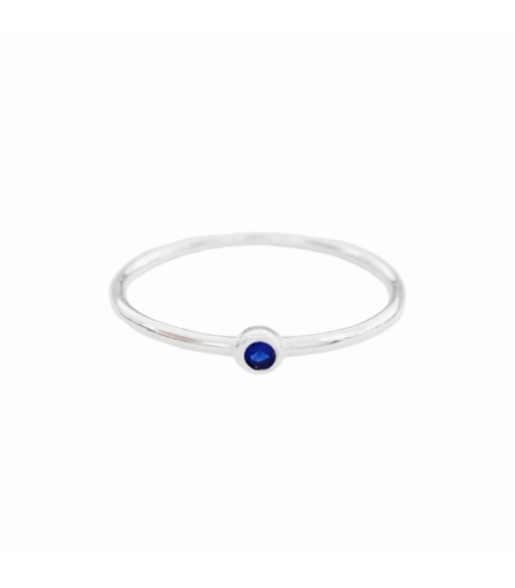 Anillo Plata Circonita Azul 609-2