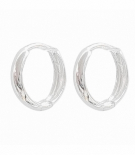 Aro Plata Liso Cierre Bisagra Precio Par