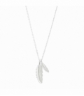 Gargantilla Plata Plumas 42+4cm