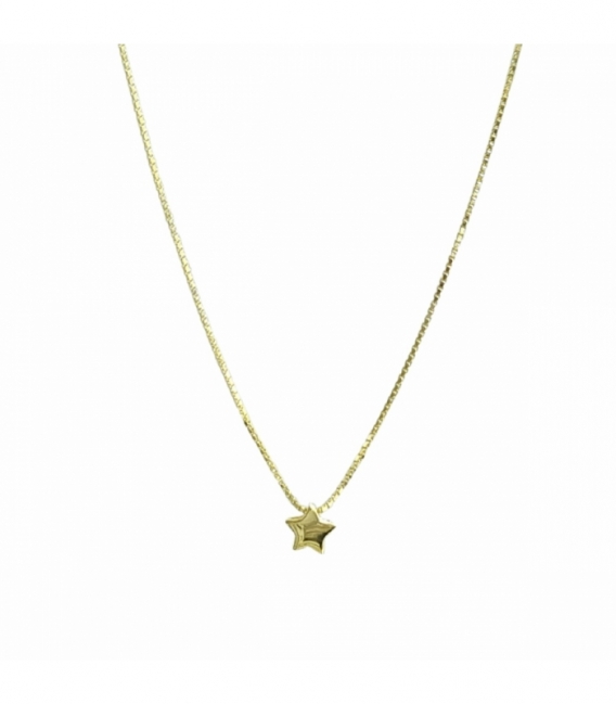 Gargantilla Plata Estrella 40+3,5cm Bañada