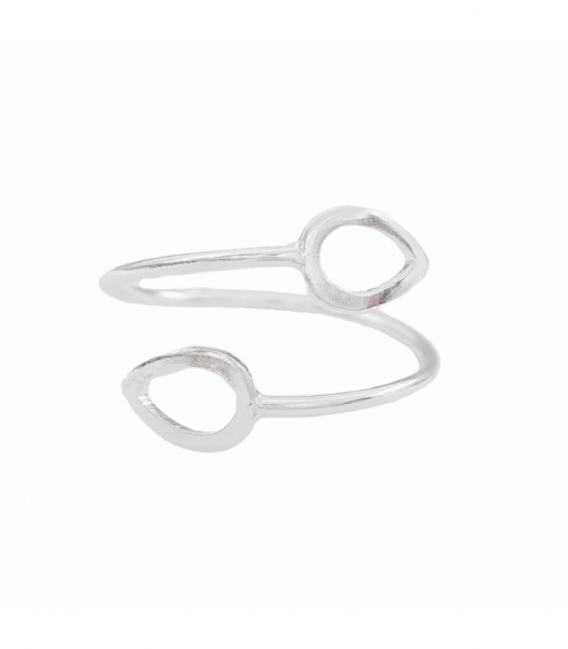 Anillo Plata Hojas