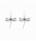 Boucles d'oreilles Argent Libellule Abalone 25mm Prix Paire