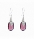 Pendiente Plata Cristal Violeta 29mm Precio Par