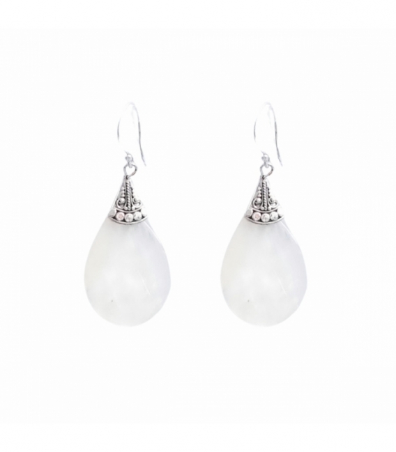 Boucle d'oreille Argent Filigrane Nacre 30mm Prix Paire
