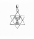 Colgante Plata Estrella David Menorah 19mm
