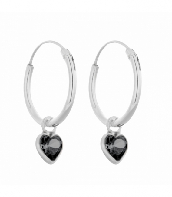 Aro Plata Corazon Circonita 12mm. Precio par