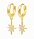 Créoles Argent avec Étoile Zircons 11mm Recouverte Prix Paire