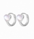 Créole Argent Coeur Pierre de Lune Ø10mm Prix Paire