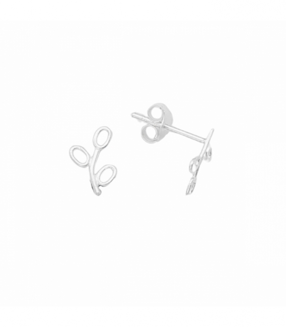 Pendiente Plata Hojas. Precio Par