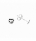Boucles d'oreilles Argent Coeur. Prix Paire