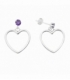 Pendinte Plata Corazon Circonita Morada Precio Par