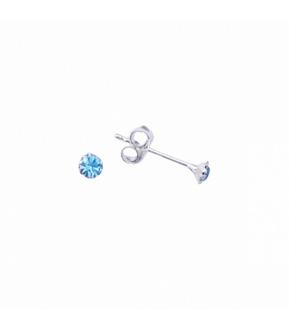 Pendiente Brillante Azul Engarzado Precio Par
