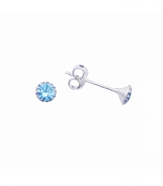 Pendiente Brillante Azul Engarzado Precio Par