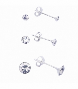 Pendiente Plata Plata Brillante Precio Par