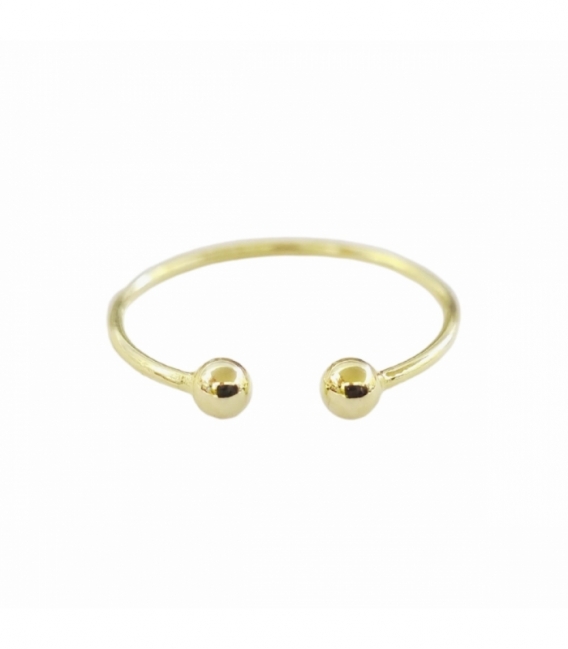 Anillo Plata Dos Bolas Bañado