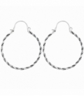 Pendiente Aro Plata Trenzado 30mm Precio par