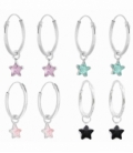 Aro Plata con Estrella Circonita 12mm. Precio par