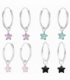 Aro Plata con Estrella Circonita 12mm. Precio par