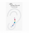 Pendiente Plata Trepador Circonitas Color Precio Par