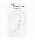 Pendiente Plata Trepador Corazones 25mm Precio Par