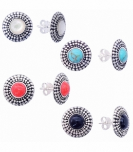 Pendiente Plata Esmalte Ø12.5mm Precio par
