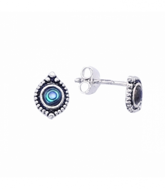 Pendiente Plata Esmalte 9.2mm Precio par