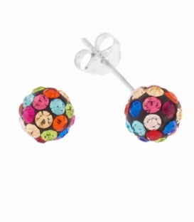 Pendiente Strass Bola Color