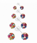Pendiente Strass Bola Color
