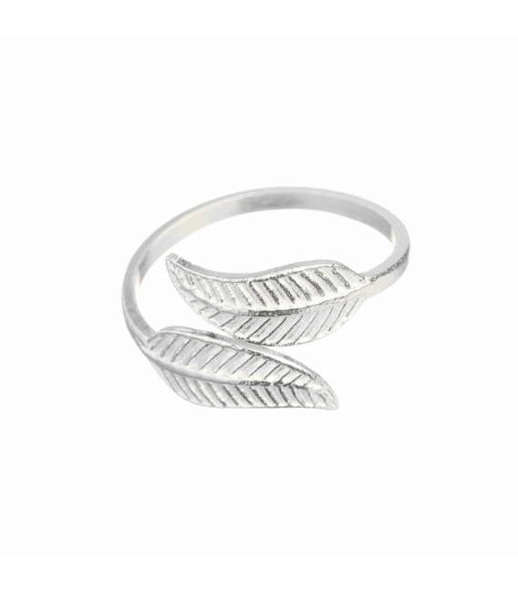 Anillo Plata Pie Midi Plumas