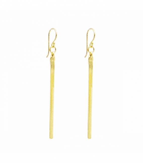 Pendiente Plata Cadena Bañado Magic 55mm Precio Par