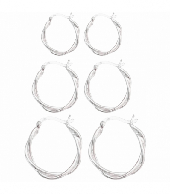 Aro Plata Trenzado Grosor 2mm Cierre Criolla