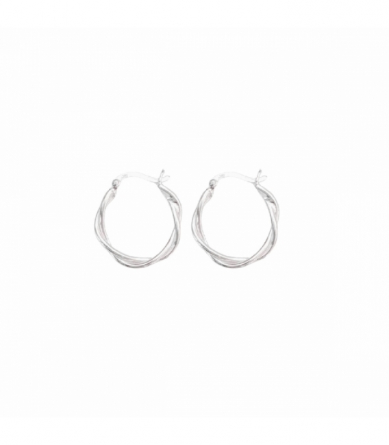 Aro Plata Trenzado Grosor 2mm Cierre Criolla