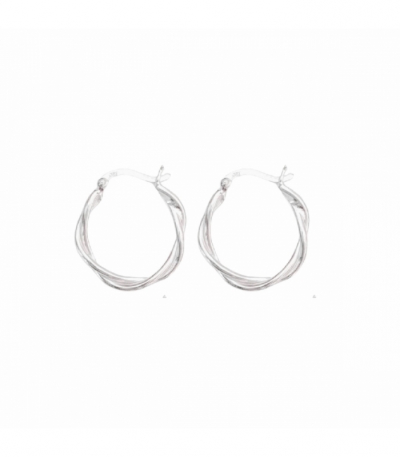 Aro Plata Trenzado Grosor 2mm Cierre Criolla