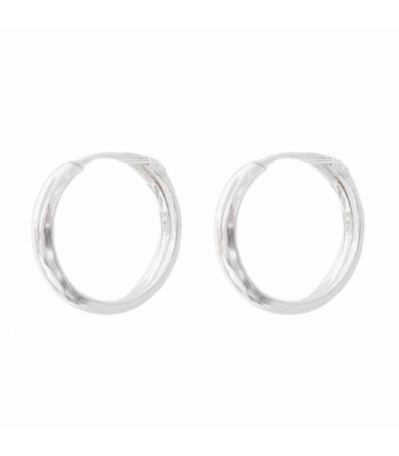 Aro Plata Media Caña 12mm Precio Par